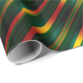 クリスマスストライプのの波状のパターン金ゴールド、赤と緑、 ラッピングペーパー (ロールコーナー)