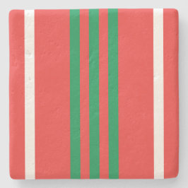 クリスマスストライプのコースター ストーンコースター