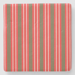 クリスマスストライプのコースター ストーンコースター