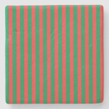 クリスマスストライプのコースター