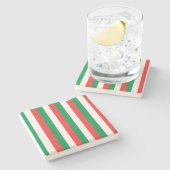 クリスマスストライプのコースター ストーンコースター (横)
