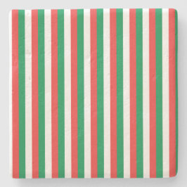 クリスマスストライプのコースター ストーンコースター
