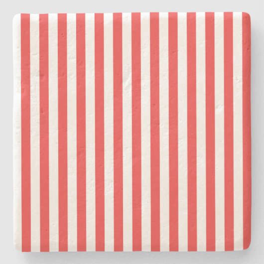 クリスマスストライプのコースター ストーンコースター (正面)