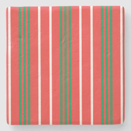 クリスマスストライプのコースター ストーンコースター