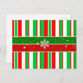 クリスマスストライプのデザインと輝き ポストカード (正面/裏面)