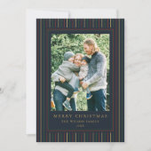 クリスマスストライプの写真1枚 シーズンカード (正面)