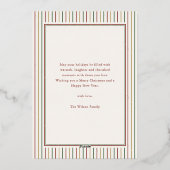 クリスマスストライプの写真1枚 箔シーズンカード (裏面)