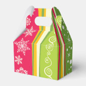 クリスマスストライプの・スノーフレーク・パーティーの特典ボックス フェイバーボックス (裏面サイド)