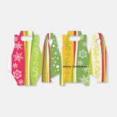 クリスマスストライプの・スノーフレーク・パーティーの特典ボックス フェイバーボックス (折り畳みなし)