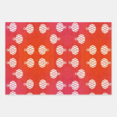 クリスマスストライプオーナメント ラッピングペーパーシート (正面3)