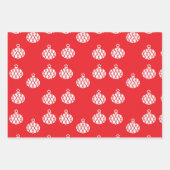 クリスマスストライプオーナメント ラッピングペーパーシート (正面)