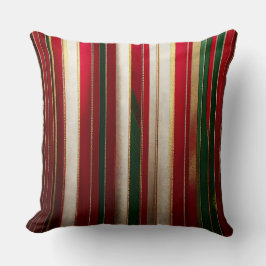 クリスマスストライプカラー金ゴールド赤い緑 クッション