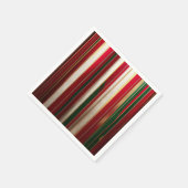 クリスマスストライプカラー金ゴールド赤い緑 スタンダードカクテルナプキン (角)