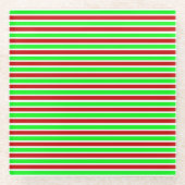 クリスマスストライプガラスのコースター ガラスコースター (正面)