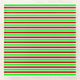 クリスマスストライプガラスのコースター ガラスコースター