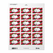 クリスマスストライプギフトラベル ラベル (フルシート)