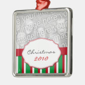 クリスマスストライプクリスマスツリーオーナメント メタルオーナメント (左)