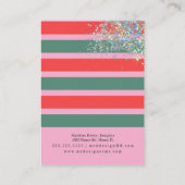 クリスマスストライプクリスマスピンクイヤリングディスプレイカード コーリングカード (裏面)