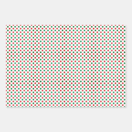 クリスマスストライプグリッターと水玉模様セット3 ラッピングペーパーシート (正面2)