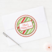 クリスマスストライプスイーツHoliday Stickers ラウンドシール (封筒)