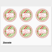 クリスマスストライプスイーツHoliday Stickers ラウンドシール (シート)