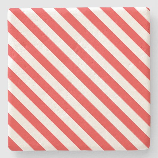 クリスマスストライプスクエアコースター ストーンコースター (正面)