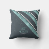 クリスマスストライプパターンティール(緑がかった色)/ホワイトID862 クッション (裏面)