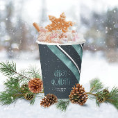 クリスマスストライプパターンティール(緑がかった色)/ホワイトID862 紙コップ