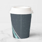 クリスマスストライプパターンティール(緑がかった色)/ホワイトID862 紙コップ (右)