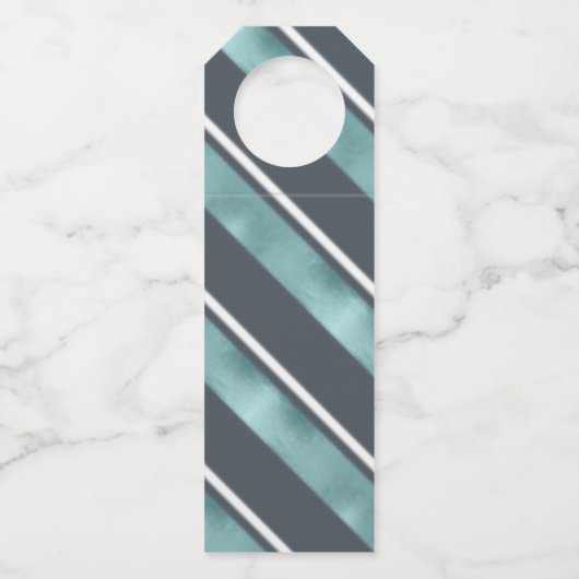 クリスマスストライプパターンティール（緑がかった色）ID862 ボトルネックタグ (裏面)