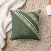 クリスマスストライプパターン緑/白ID862 クッション (ブランケット)