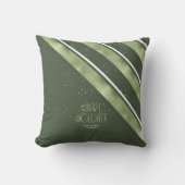 クリスマスストライプパターン緑/白ID862 クッション (正面)