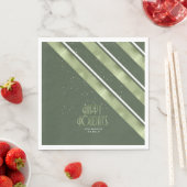 クリスマスストライプパターン緑/白ID862 スタンダードランチョンナプキン (インサイチュ)