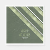 クリスマスストライプパターン緑/白ID862 スタンダードランチョンナプキン (正面)