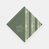 クリスマスストライプパターン緑/白ID862 スタンダードランチョンナプキン (角)