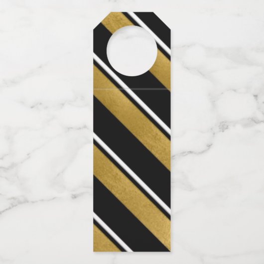 クリスマスストライプパターン金ゴールドID862 ボトルネックタグ (裏面)