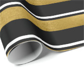 クリスマスストライプパターン金ゴールドID862 ラッピングペーパー (ロールコーナー)