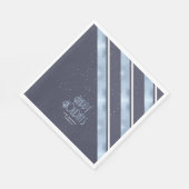 クリスマスストライプパターン青/白ID862 スタンダードランチョンナプキン (角)