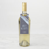 クリスマスストライプパターン青ID862 ボトルネックタグ (ボトル)