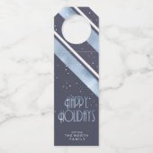 クリスマスストライプパターン青ID862 ボトルネックタグ (正面)