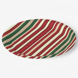 クリスマスストライププレート-11-紙 ペーパープレート