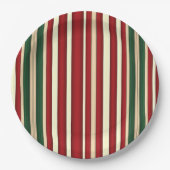 クリスマスストライププレート-11-紙 ペーパープレート (正面)
