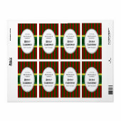 クリスマスストライプホリデーPearl Vワインボトルラベル ラベル (フルシート)