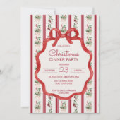 クリスマスストライプレトロパーティー 招待状 (正面)