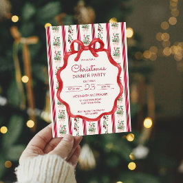 クリスマスストライプレトロパーティー 招待状