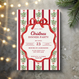 クリスマスストライプレトロパーティー 招待状
