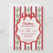 クリスマスストライプレトロパーティー 招待状 (正面)