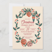 クリスマスストライプレトロパーティー 招待状 (正面)