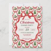 クリスマスストライプレトロパーティー 招待状 (正面)