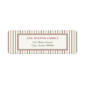 クリスマスストライプ差出人住所ラベル ラベル (正面)